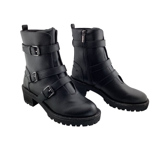 Kenneth Cole Reaction Womens Tate Biker Jewel Boots Size 6 NWB Lug Sole - Picture 3 of 6